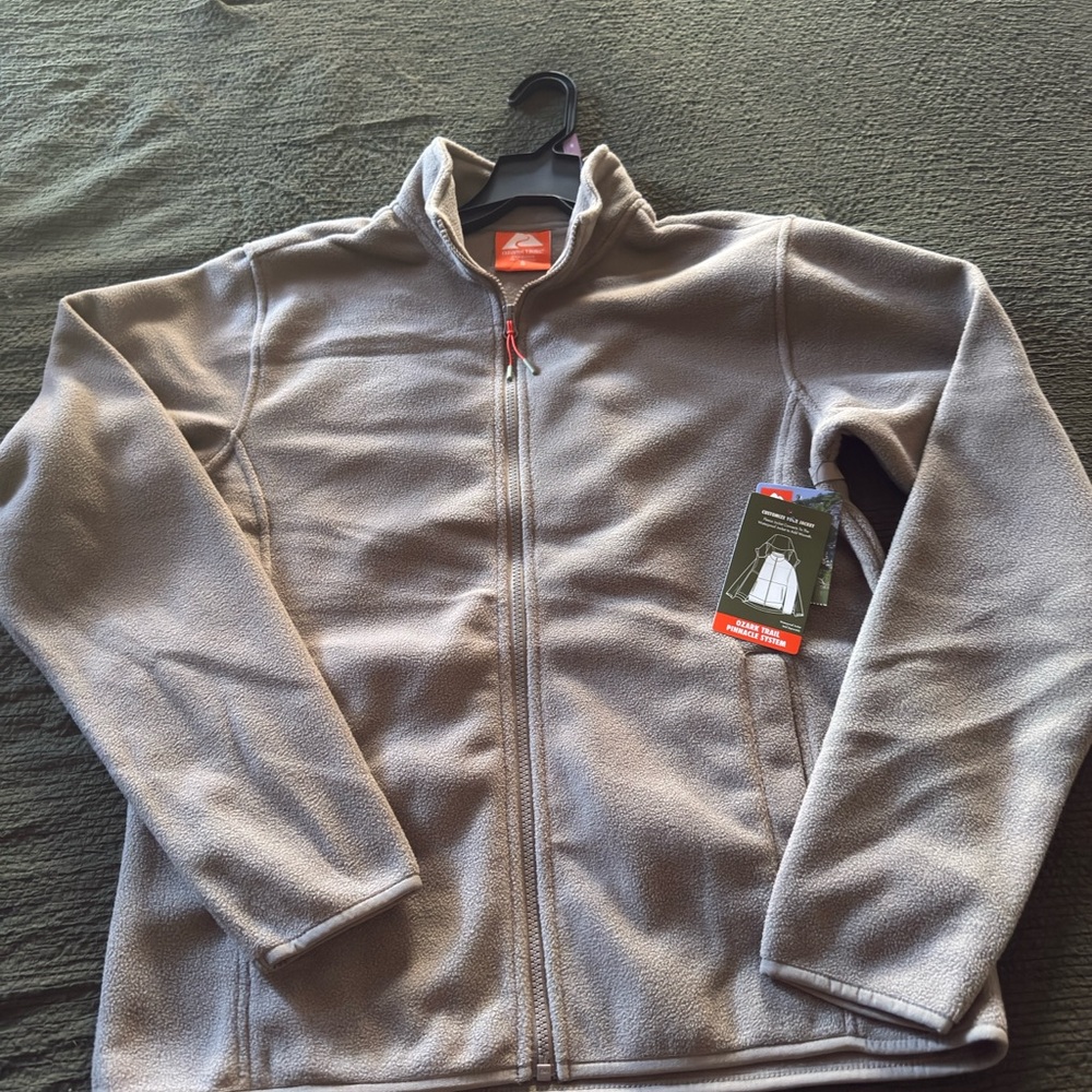 Ozark Trail Men's Light Gray Full-Zip Fleece Jacket